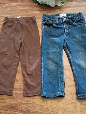 2T Kids Brown Stretch Pants - Brown Cozy Leggings